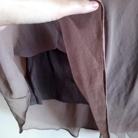 Brown flowy tank top with sequins/beads - Picture 4 of 4